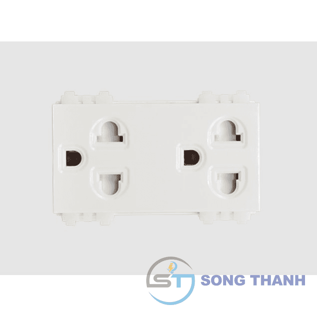 Hạt Ổ cắm đôi 3 chấu 2 có màn che 16A