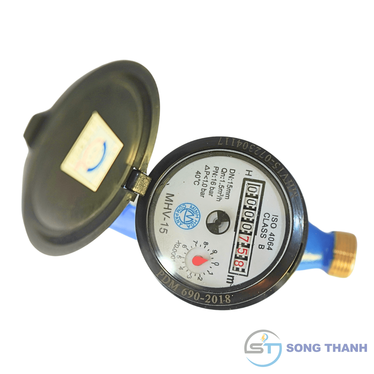 Đồng hồ thân đồng, loại từ, đa tia, cấp B MHV - DN15