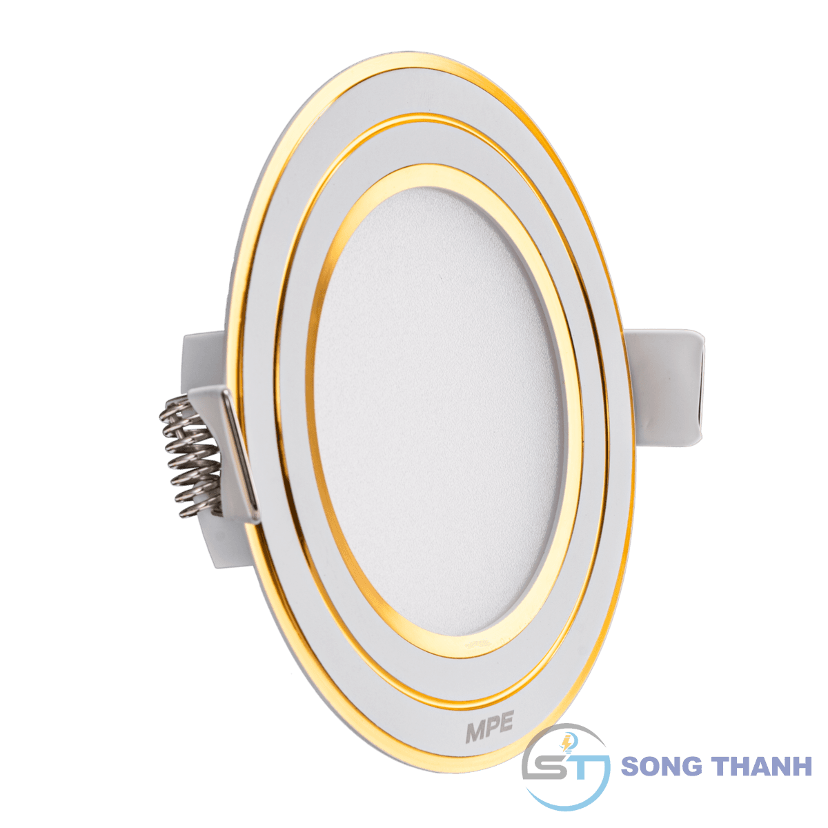 Đèn led panel tròn âm viền vàng