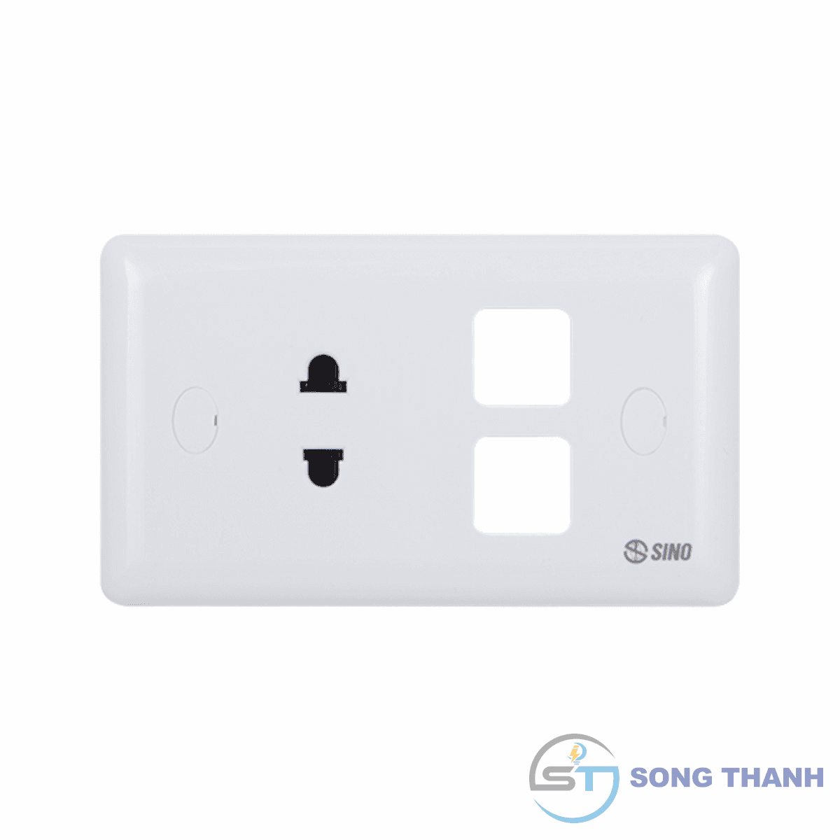 Ổ cắm đơn 2 chấu 16A với 2 lỗ