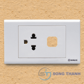 Ổ cắm đôi 3 chấu + 1 lỗ