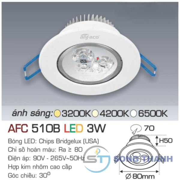 Led tròn âm 510B 3W