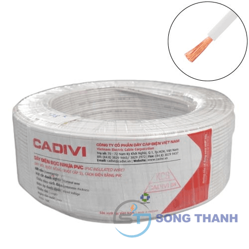 Dây điện đơn mềm Cadivi VCm-25 mm2 (Trắng) – 0.6/1KV