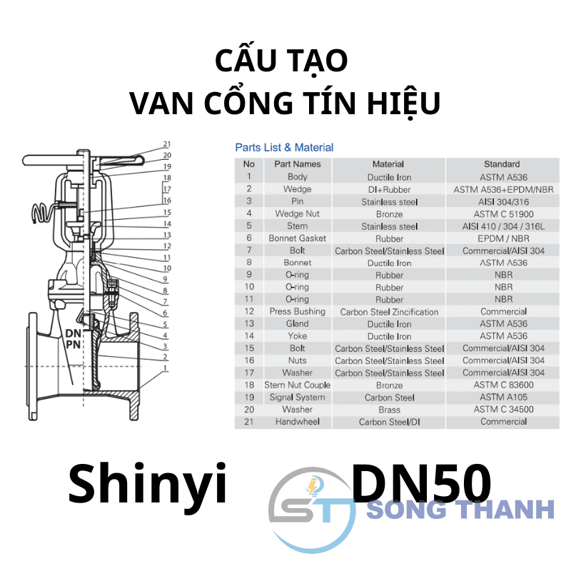 Van cổng tín hiệu DN50