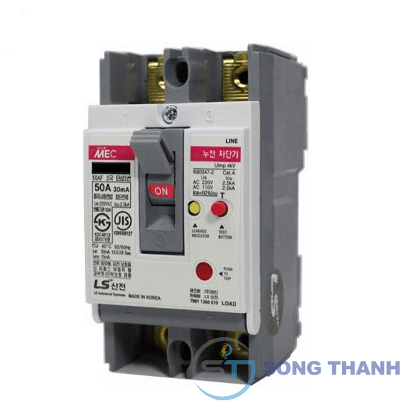 CB chống giật 50A 2P 30kA (100-500mA