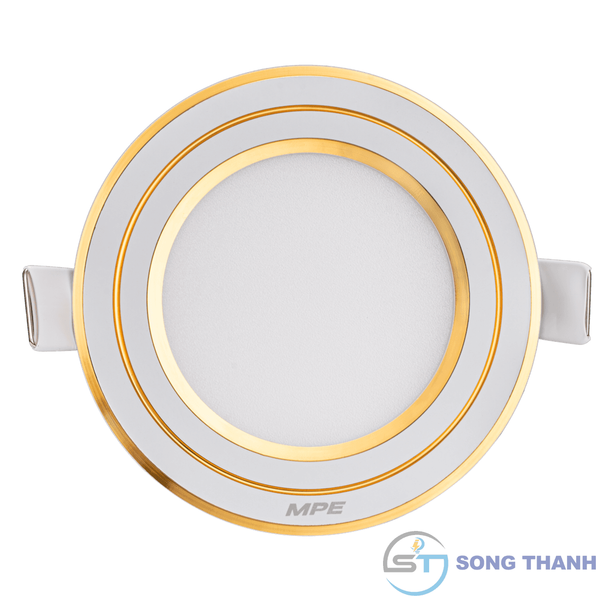 Đèn led panel tròn âm viền vàng