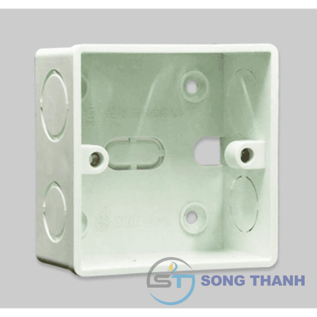 Đế âm nhựa vuông tự chống cháy loại cao 82.5*82.5*51.5mm