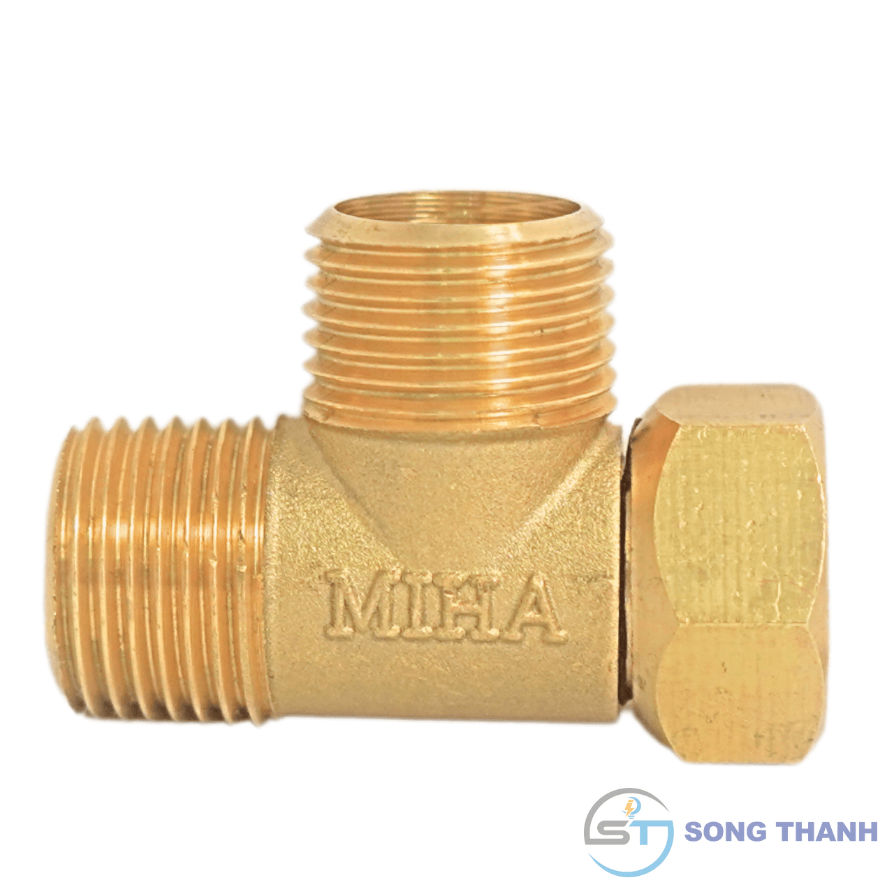 Tê đồng ren ngoài 1 đai ốc (Tê cầu) có kèm gioăng - DN15
