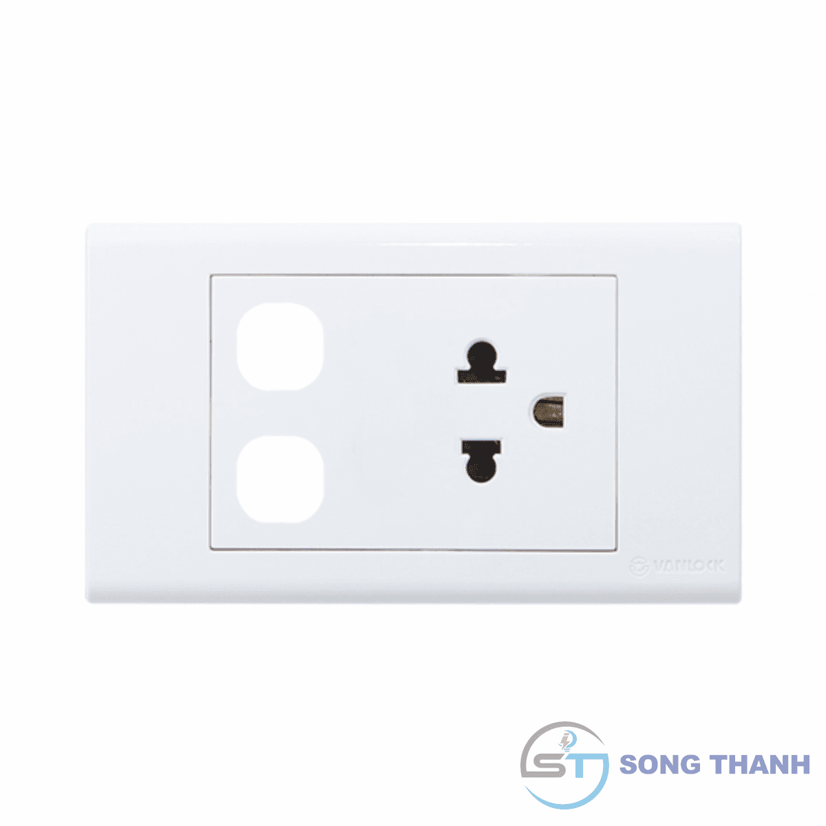 Ổ cắm đơn 3 chấu 16A với 2 lỗ