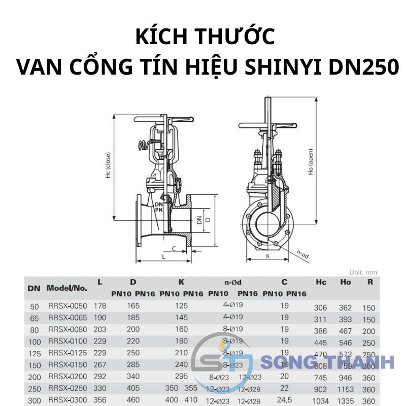 Van cổng tín hiệu DN250