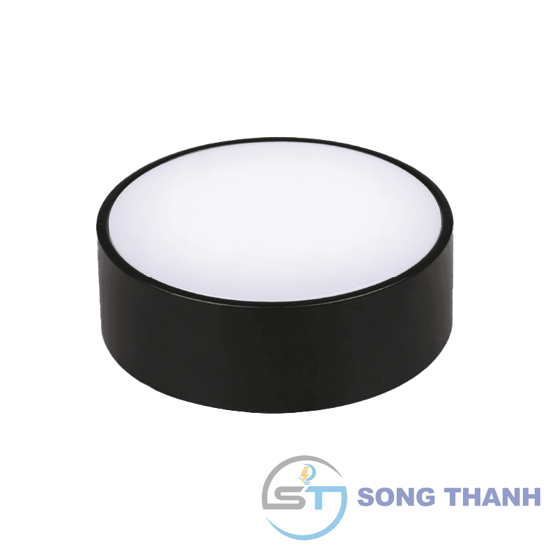 Đèn led downlight tròn nổi, thân đen,