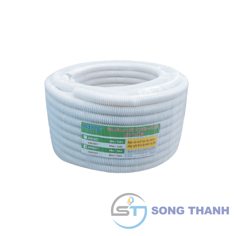 Ống ruột gà D25 màu trắng