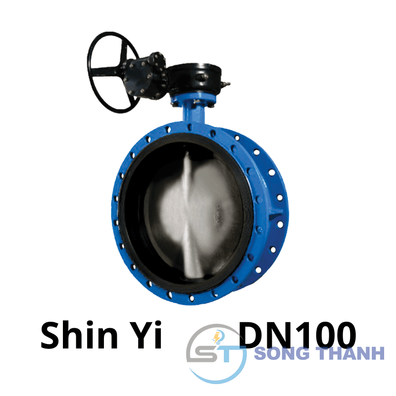 Van bướm mặt bích tay quay DN100