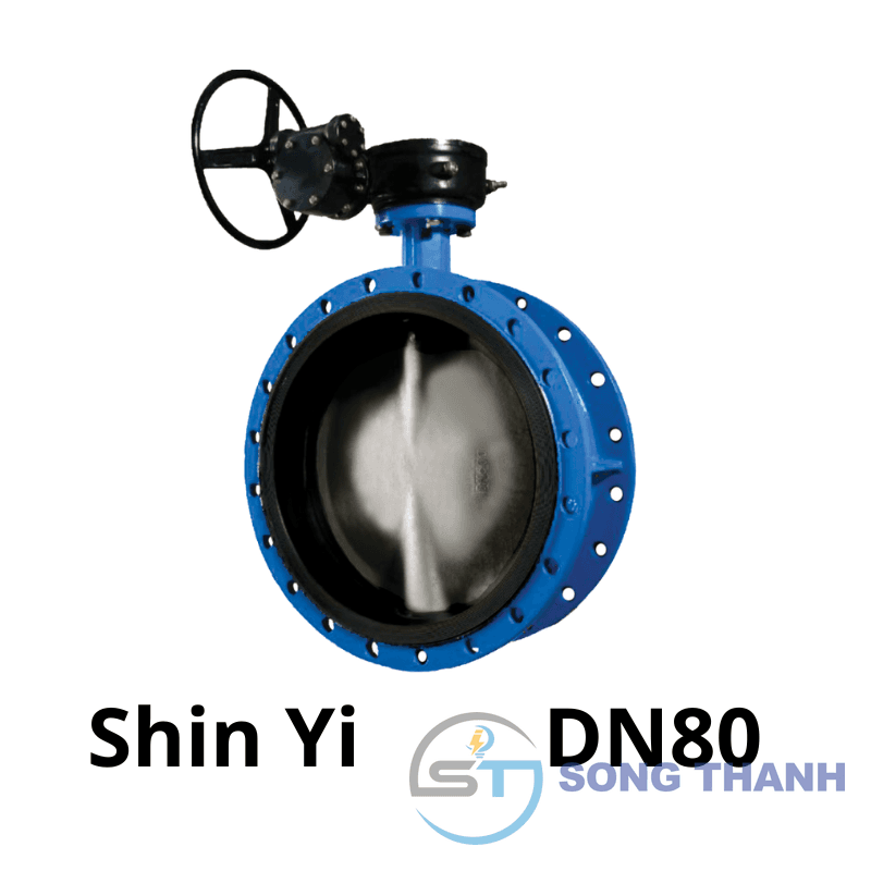Van bướm mặt bích tay quay DN80