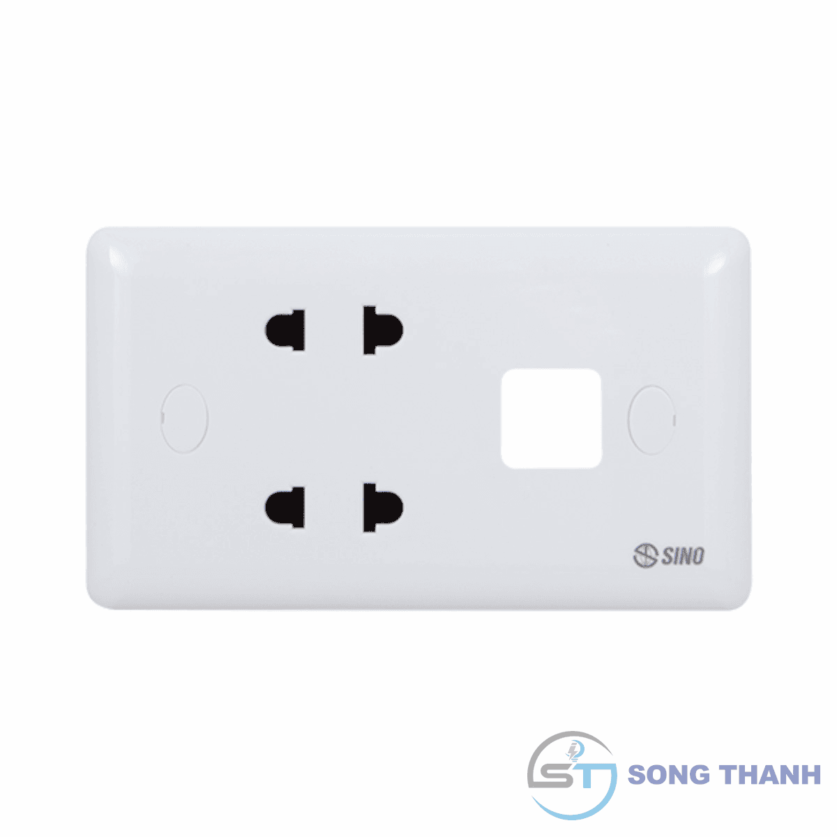 2 ổ cắm 2 chấu 16A với 1 lỗ