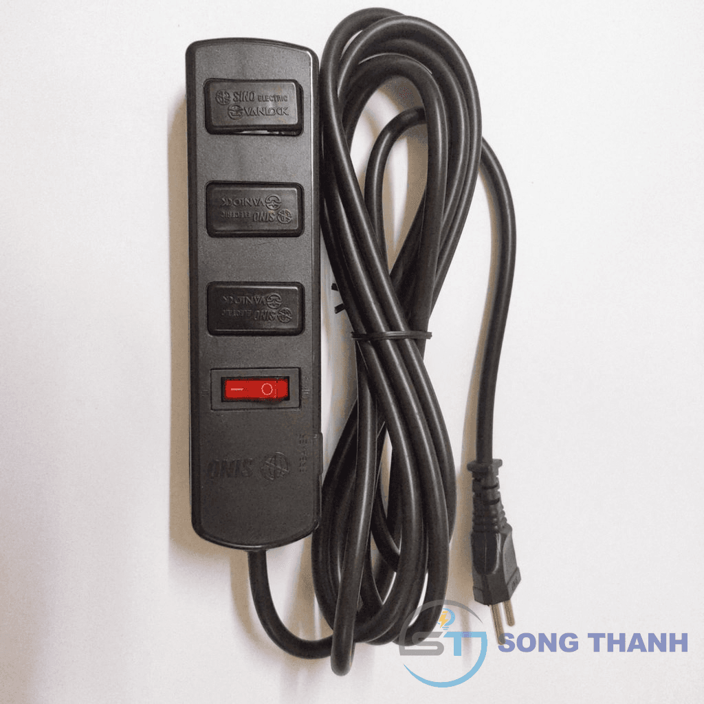 Ổ cắm kéo dài 3 ổ cắm + 1 công tắc