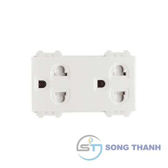 Ổ cắm đôi 3 chấu có màn che 16A