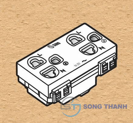 2 ổ cắm 3 chấu có màn che