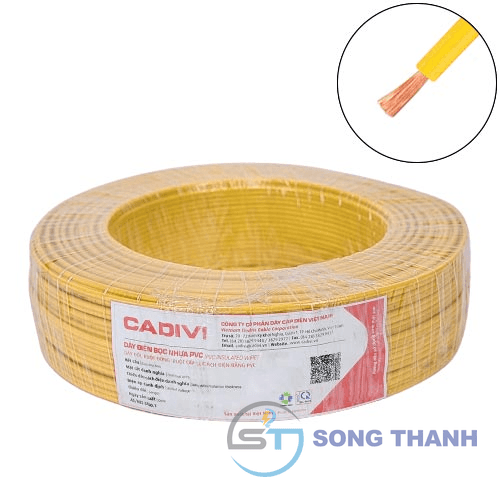 Dây điện đơn mềm Cadivi VCm-70 mm2 (Vàng) – 0.6/1KV