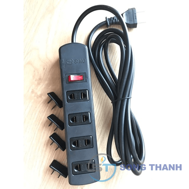 Ổ cắm kéo dài 4 ổ cắm + 1 công tắc