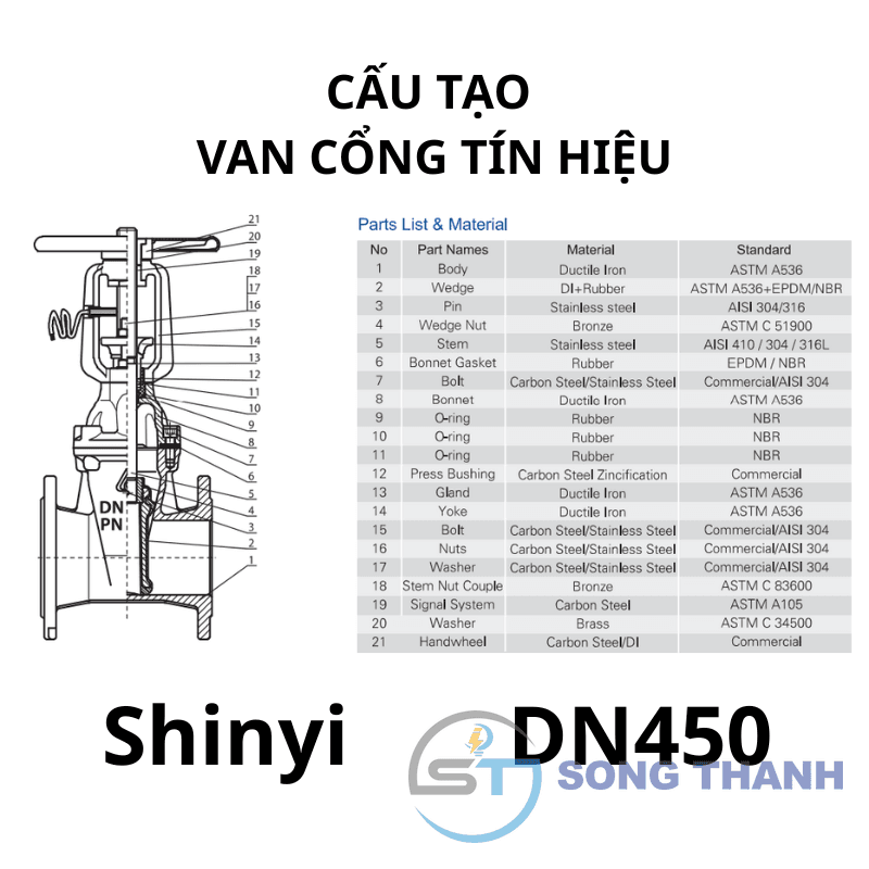Van cổng tín hiệu DN450