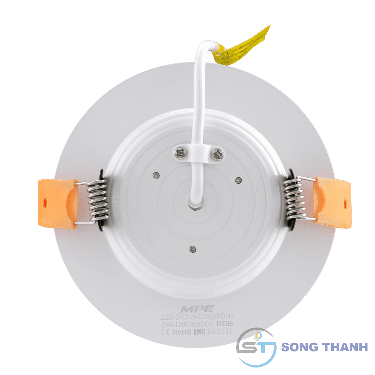 Đèn led downlight phi 118mm viền vàng