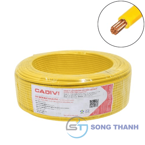 Dây cáp điện 1 lõi Cadivi CV/LF-4 mm2 (Vàng) – 0.6/1KV