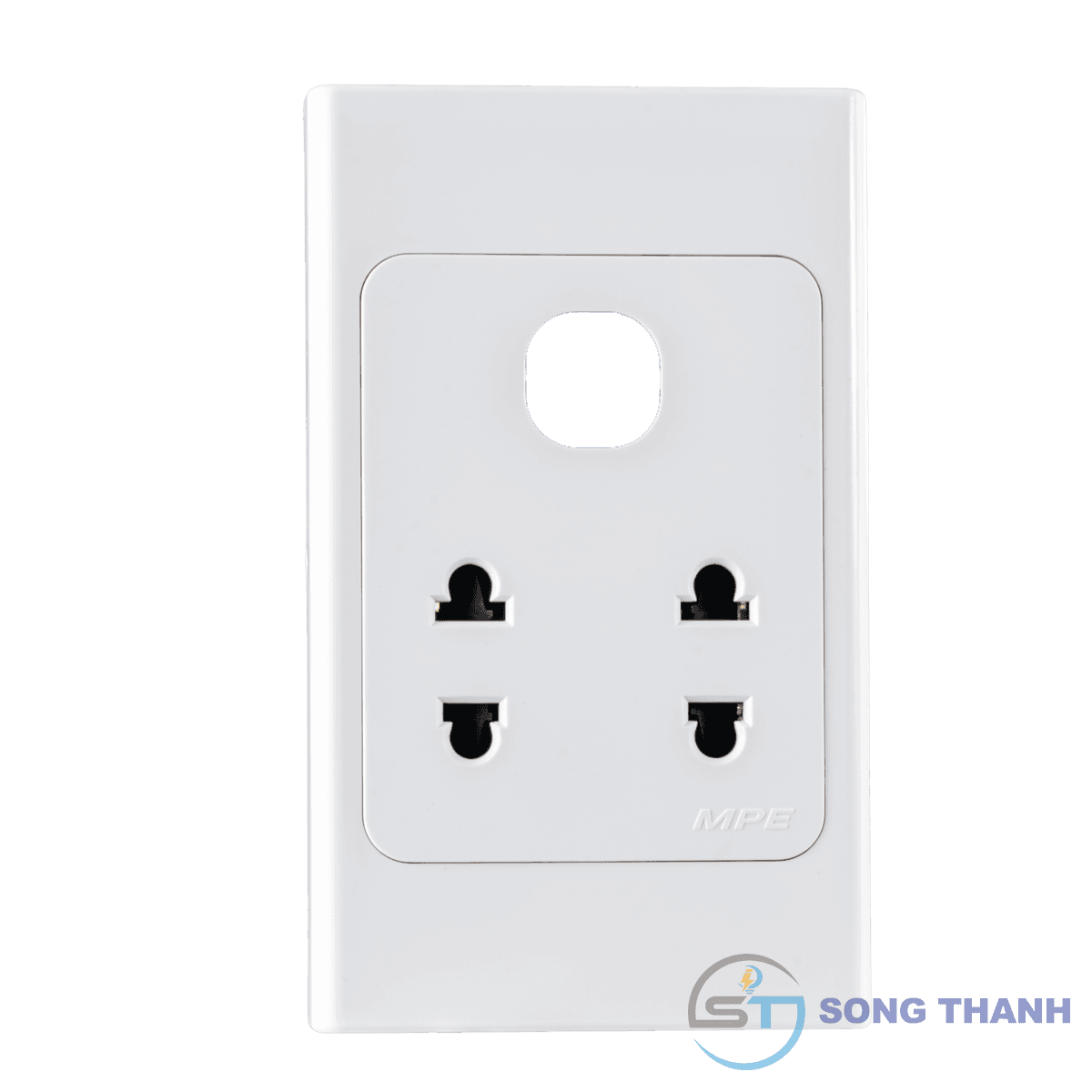 Ổ cắm đôi 2 chấu + 1 lỗ