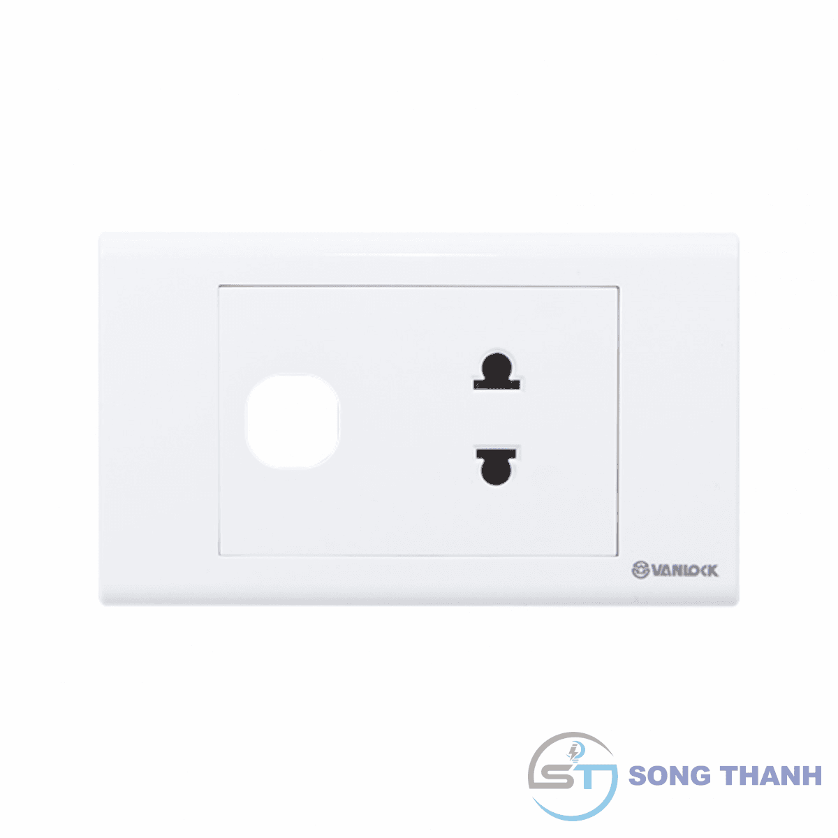 Ổ cắm đơn 2 chấu 16A với 1 lỗ