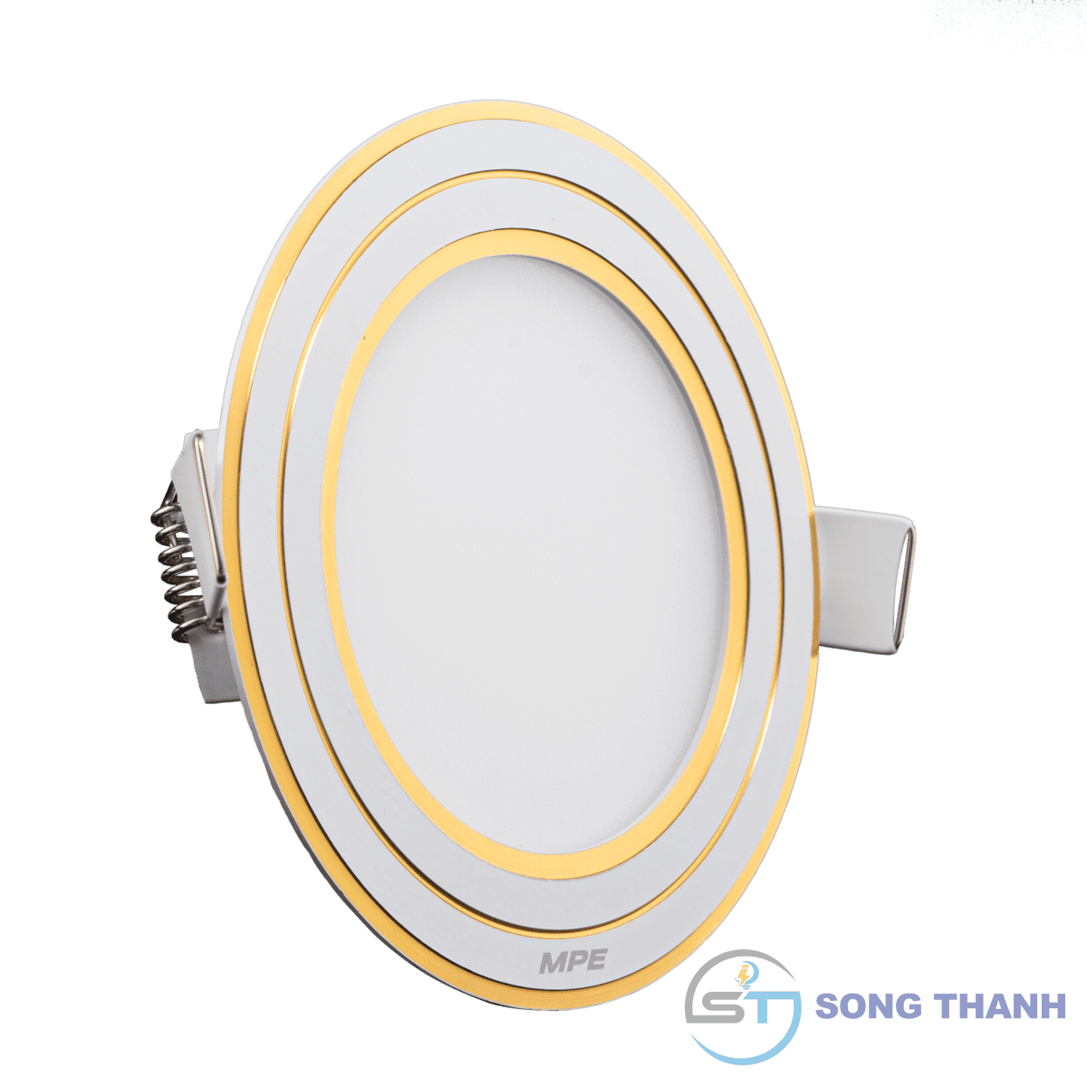 Đèn led panel nhỏ tròn âm viền vàng