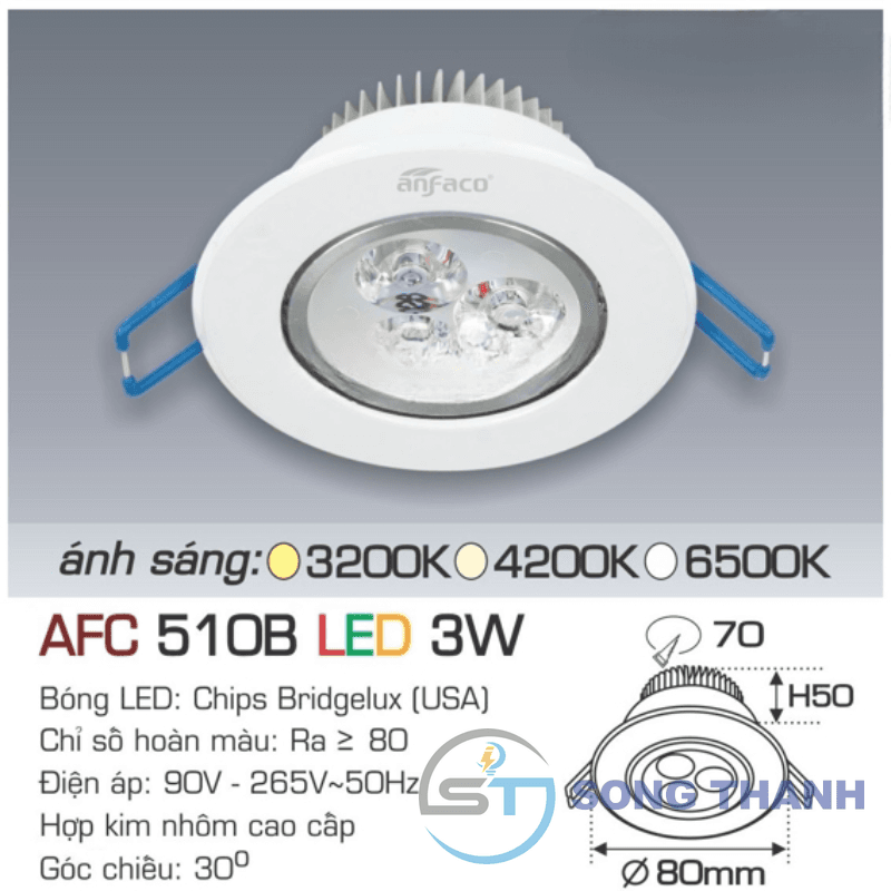 Led tròn âm 510B 3W
