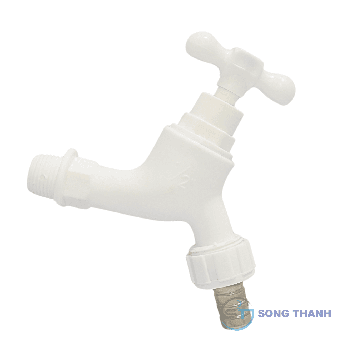 Vòi nhựa tay xoay nối ống mềm đồng MH - DN20