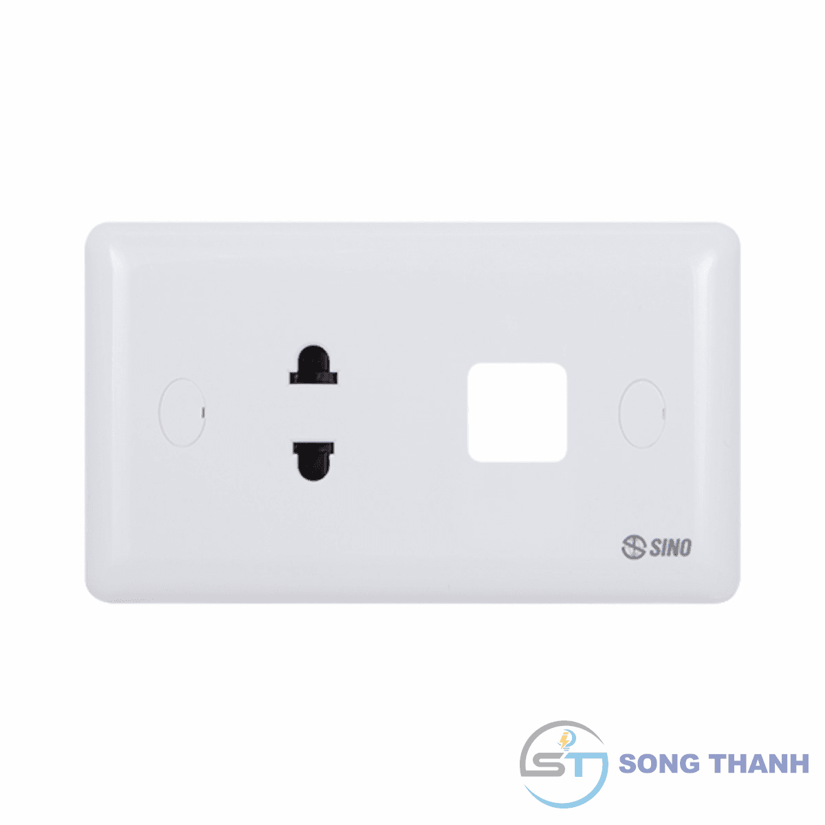 Ổ cắm đơn 2 chấu 16A với 1 lỗ