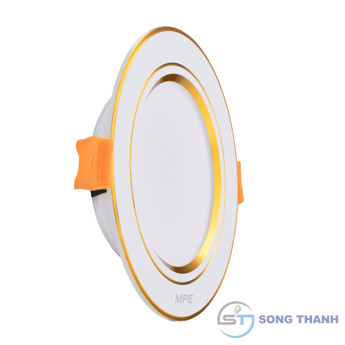 Đèn led downlight phi 118mm viền vàng