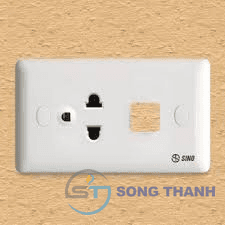 Ổ cắm đơn 3 chấu 16A với 1 lỗ