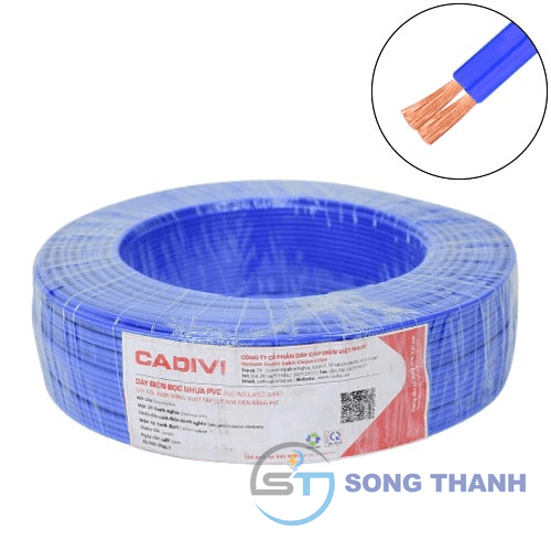 Dây điện đôi Cadivi VCmd/LF-2×1.5 mm2 (Xanh) – 0.6/1KV
