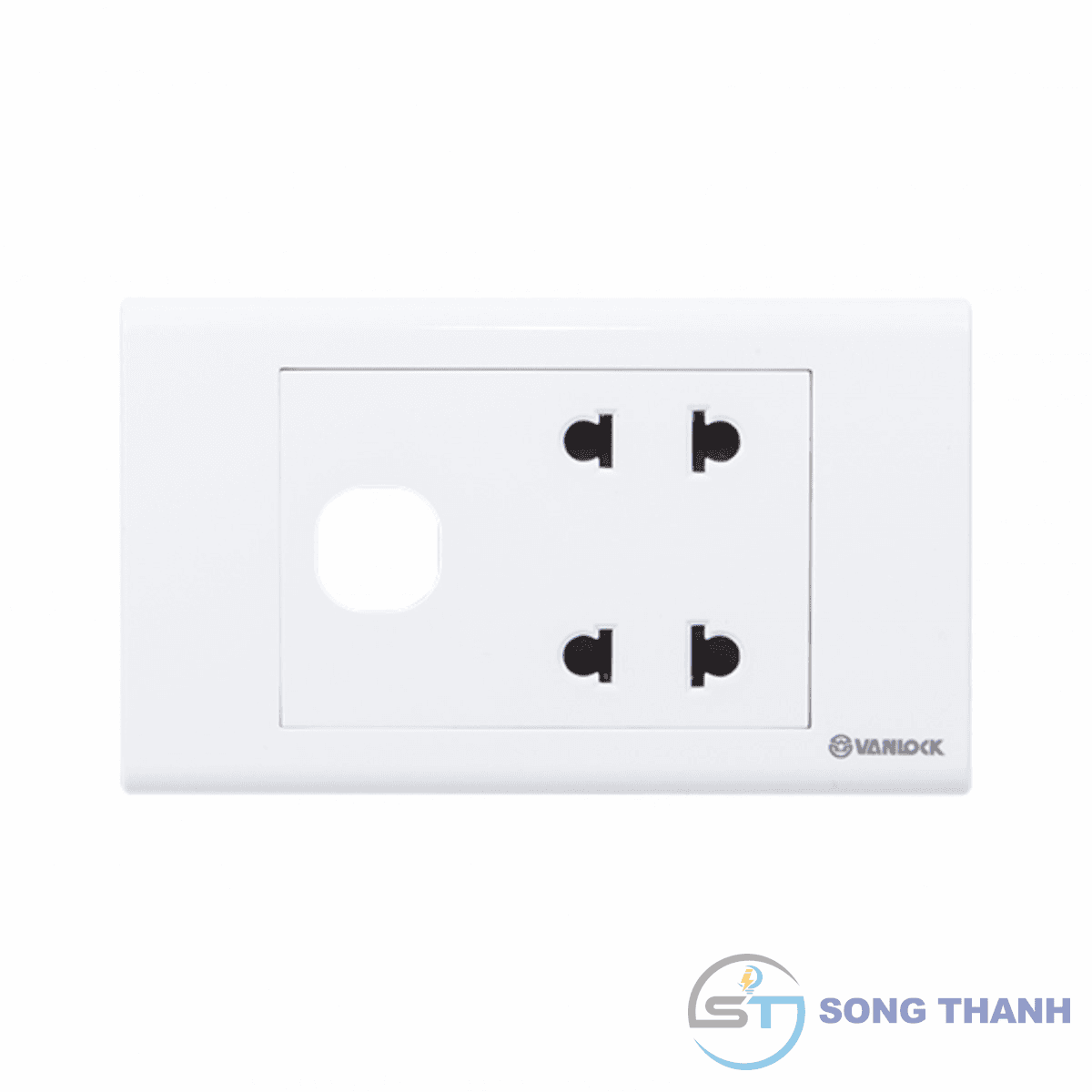 2 ổ cắm 2 chấu 16A với 1 lỗ
